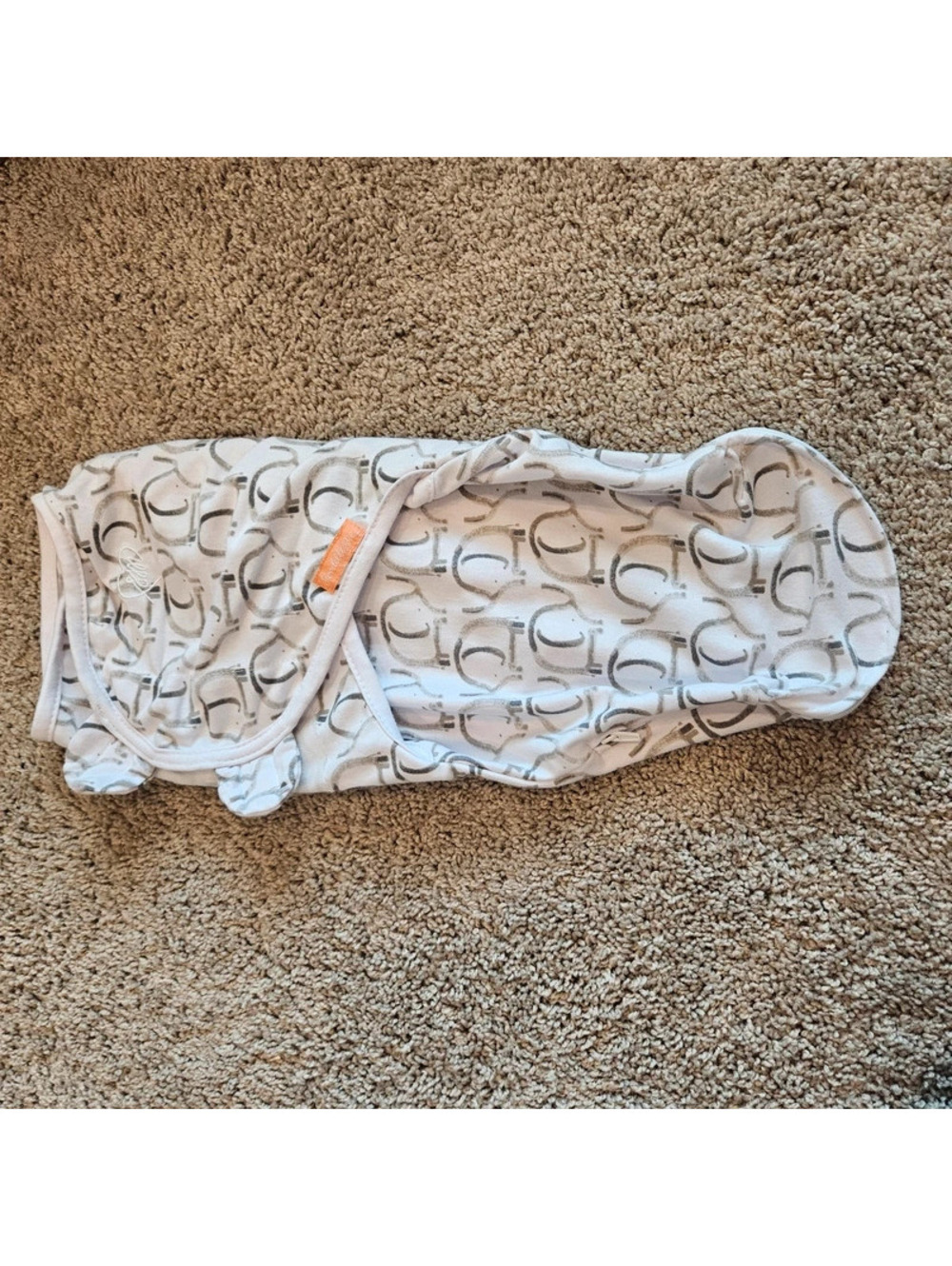SwaddleMe Baby Swaddle SM/MED Gray White Print Adjustable Wrap Sleep Swaddle